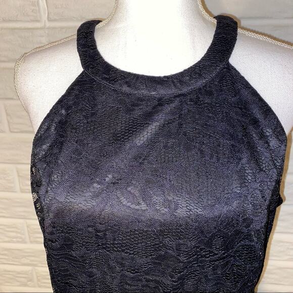 Dressystar Black Lace High Neck Halter High-Low Midi Dress NEW Womens Size 3X - Picture 6 of 10